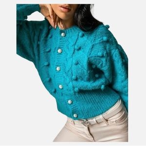 Zara Pearl Buttons Jacket Cardigan NWT